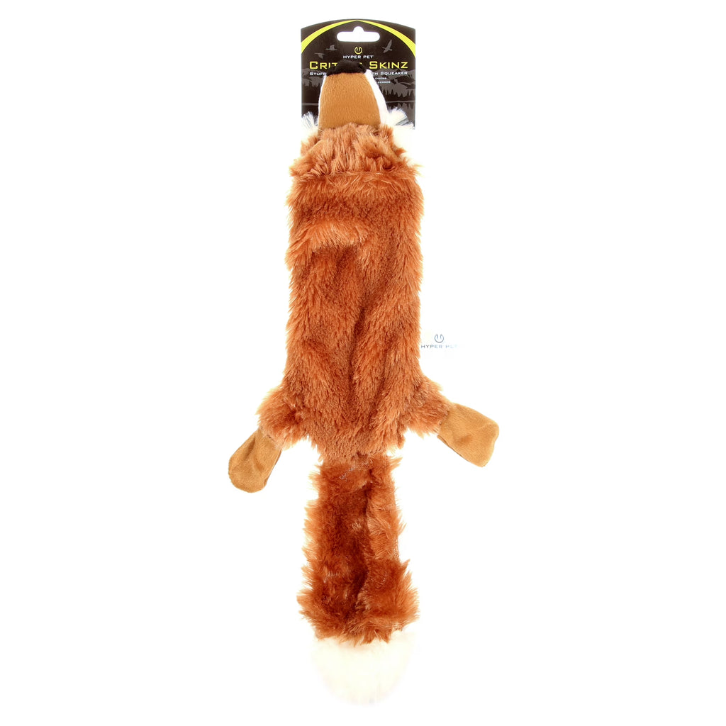 Skinz Wildlife Stuffless Plush Fox Squeaky Dog Toy with Squeaker, Large, Fox