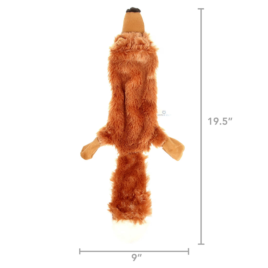 Skinz Wildlife Stuffless Plush Fox Squeaky Dog Toy with Squeaker, Large, Fox